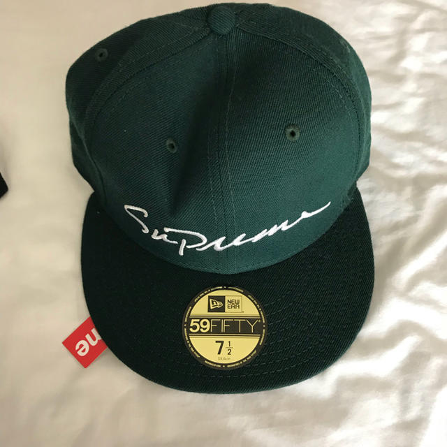 supreme new era cap classic script Green