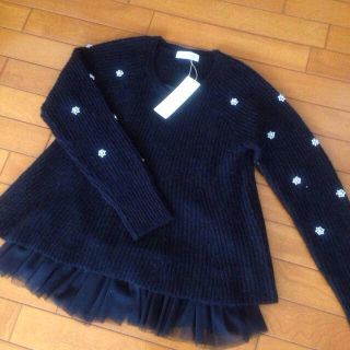 レッセパッセ(LAISSE PASSE)のビジューニット♡新品(ニット/セーター)