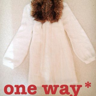 ワンウェイ(one*way)のお取り置き中☆ワンピース(ティペット付)(ミニワンピース)