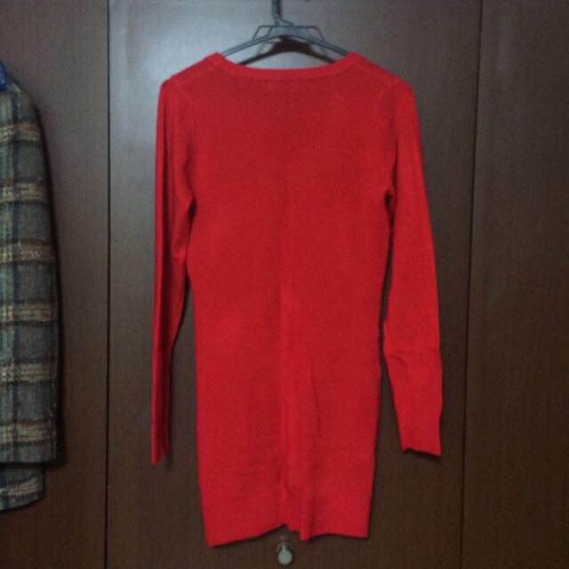 NAVANA(ナバーナ)の赤ロングニット レディースのトップス(ニット/セーター)の商品写真
