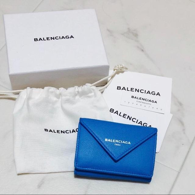 Balenciaga(バレンシアガ)の国内正規品 バレンシアガ ペーパーミニウォレット ミニ財布 水色 ブルー メンズのファッション小物(折り財布)の商品写真