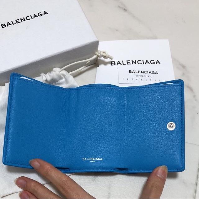 Balenciaga(バレンシアガ)の国内正規品 バレンシアガ ペーパーミニウォレット ミニ財布 水色 ブルー メンズのファッション小物(折り財布)の商品写真