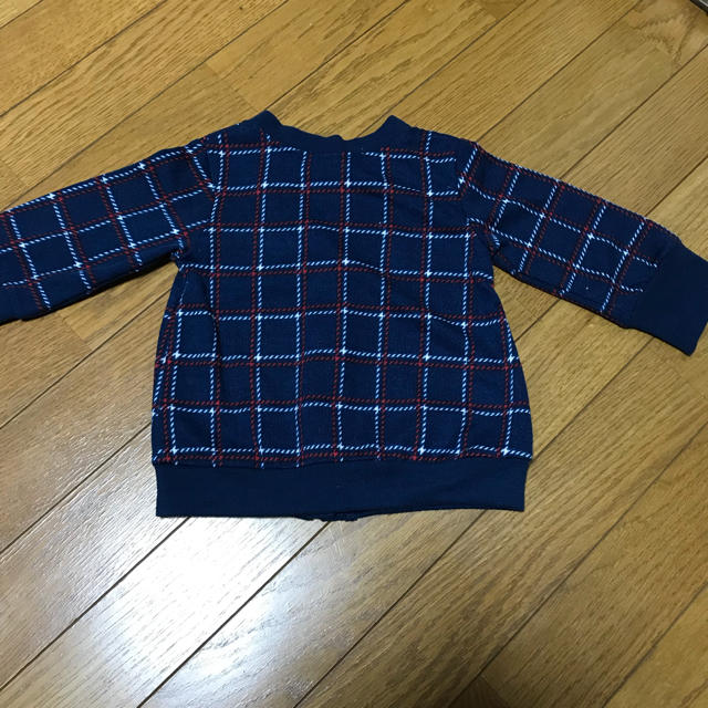 [美品] チェック カーディガン ブルー 70 キッズ/ベビー/マタニティのベビー服(~85cm)(カーディガン/ボレロ)の商品写真