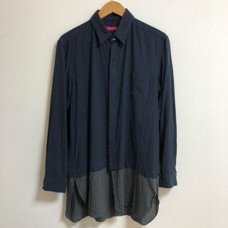 サージュデクレ(sage de cret)のSAGE DE CRET 16ss シャツ レイヤード 切替ロングシャツ(シャツ)