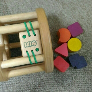 ボーネルンド(BorneLund)のボーネルンド　BAIO カラフルプルトイ+形合わせ　木製　おもちゃ(知育玩具)