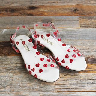 エディットフォールル(EDIT.FOR LULU)の値下げ！HEART CLEAR SANDAL RED(サンダル)