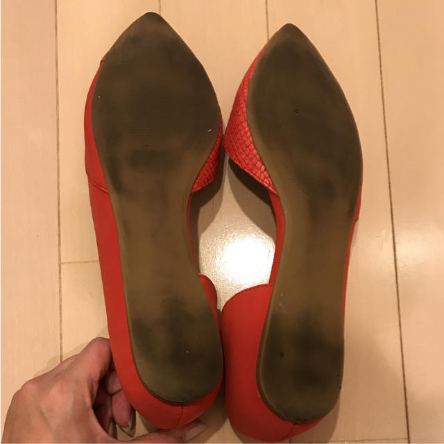 NINE WEST(ナインウエスト)の【ナインウエスト】パンプス ポインテッドトゥ フラット オレンジ レディースの靴/シューズ(ハイヒール/パンプス)の商品写真