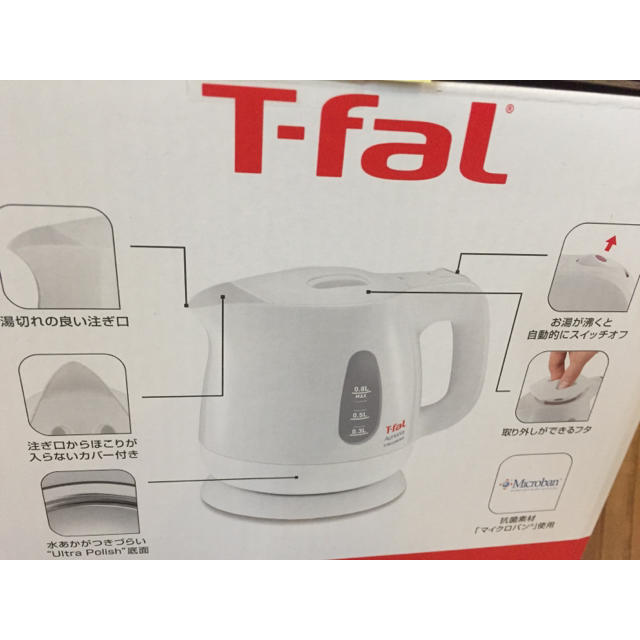 T-fal(ティファール)のティファール電気ケトルアプレシアラクリーンネオパールホワイト0.8Ｌ スマホ/家電/カメラの生活家電(電気ケトル)の商品写真