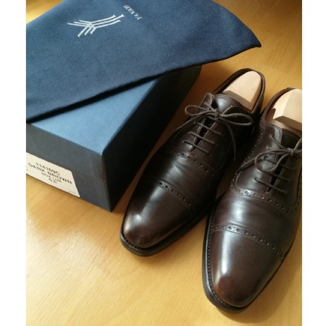 YANKO(ヤンコ)のYANKO　ヤンコ　クォーターブローグ　ダークブラウン　6.5E
 メンズの靴/シューズ(ドレス/ビジネス)の商品写真