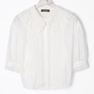 ダブルクローゼット(w closet)のw closet レース襟ショートブラウス(シャツ/ブラウス(半袖/袖なし))