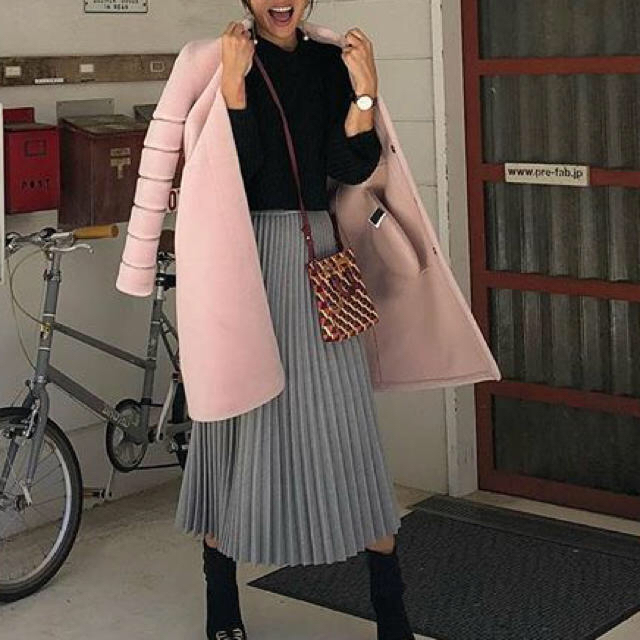 ピンク コート レディースのジャケット/アウター(ロングコート)の商品写真