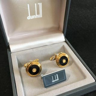 ダンヒル(Dunhill)の【dunhill ダンヒル】カフスボタン オニキス ゴールドカラー(カフリンクス)