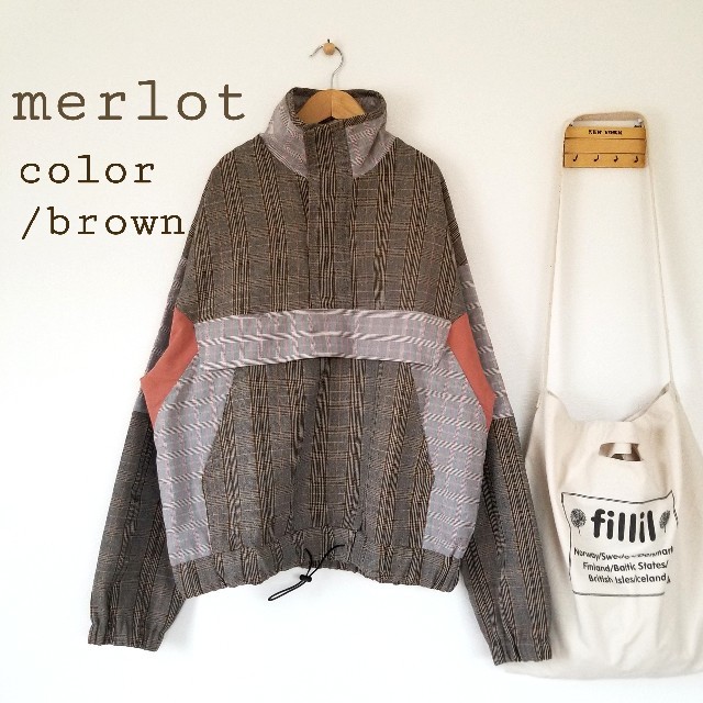 最新作＊ merlot チェック柄ドッキングマウンテンパーカー