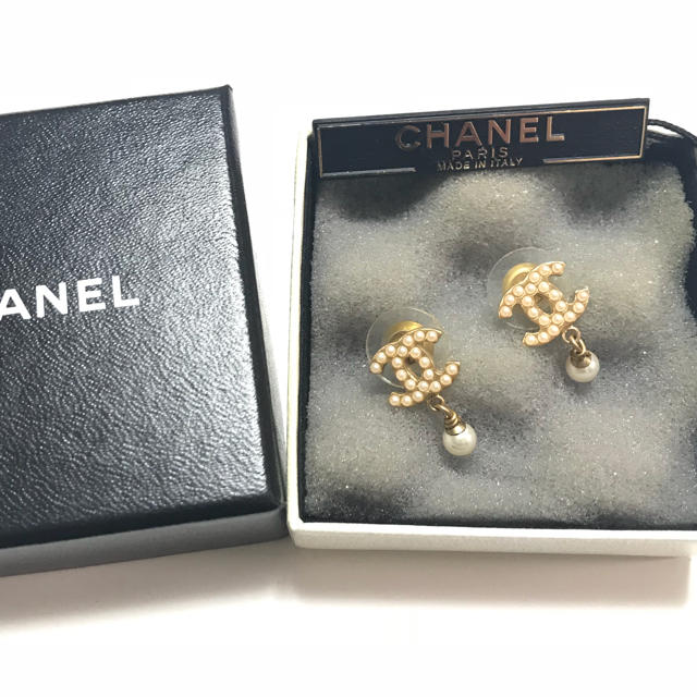 CHANEL シャネル★超美品 ココマーク パール ピアス