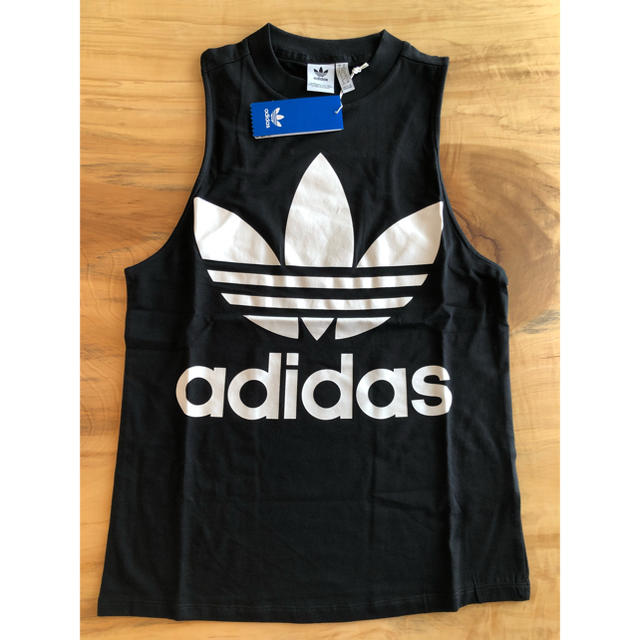 adidas(アディダス)の【日本サイズS】新品タグ付き adidas タンクトップ アディダス ブラック レディースのトップス(Tシャツ(半袖/袖なし))の商品写真