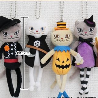 カルディ(KALDI)の【新品】カルディ2018ハロウィン くたくたねこマスコット 全４種(ぬいぐるみ)