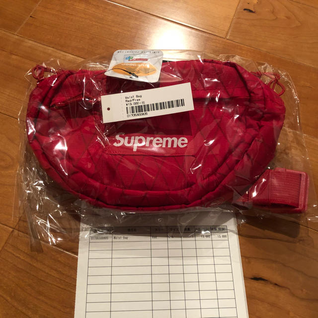 最安値 赤 supreme waist bag red 18fw