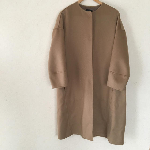 ☆ebure ノーカラー コート カシミア☆ ☆ebure ノーカラー コート カシミア☆
