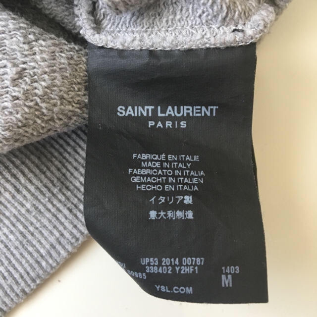 Saint Laurent(サンローラン)のサンローラン トレーナー グレー 美品 メンズM メンズのトップス(Tシャツ/カットソー(七分/長袖))の商品写真