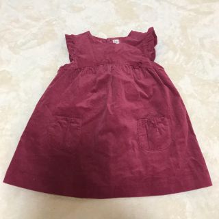 ザラキッズ(ZARA KIDS)の美品☆ Zara baby 秋冬ワンピース レッド(ワンピース)