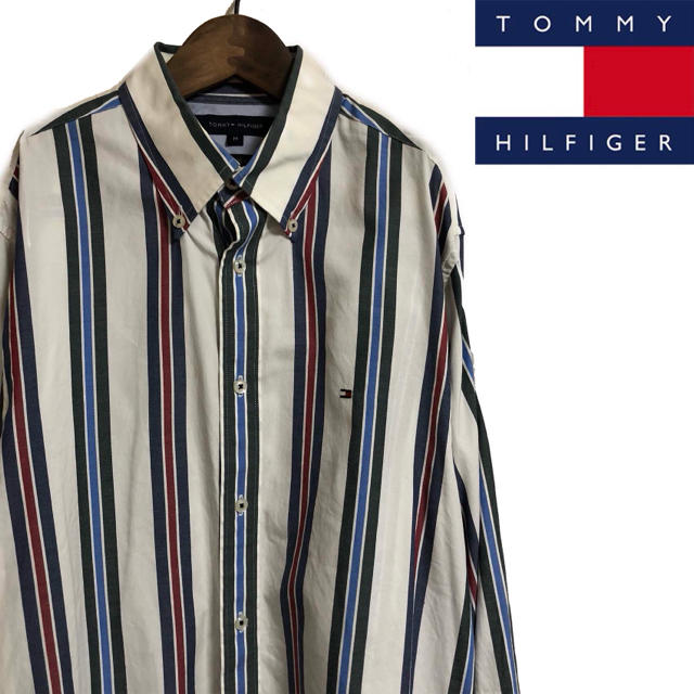 TOMMY HILFIGER(トミーヒルフィガー)の古着 Tommy Hilfiger トミー マルチストライプ シャツ レトロ メンズのトップス(シャツ)の商品写真