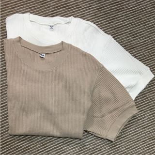 ユニクロ(UNIQLO)のユニクロ ワッフルクルーネックT セット M(Tシャツ(半袖/袖なし))