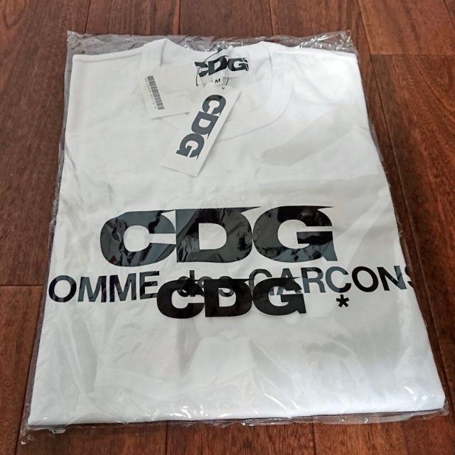 国内正規品 CDG logo tシャツ tee 白 ロゴ 希少 Mサイズ