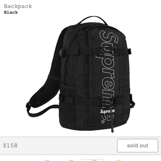 シュプリーム(Supreme)のsupreme backpack black 18fw 黒 新品未使用(バッグパック/リュック)