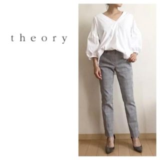 セオリー(theory)のtheory☆セオリー☆チェック柄☆クロップドパンツ☆綿(クロップドパンツ)