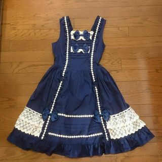 ベイビーザスターズシャインブライト(BABY,THE STARS SHINE BRIGHT)の美品♪BABYネイビージャンパースカート(ひざ丈ワンピース)