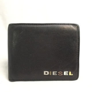 ディーゼル(DIESEL)のDIESEL ディーゼル メンズ 黒レザー コンパクト 折財布(折り財布)