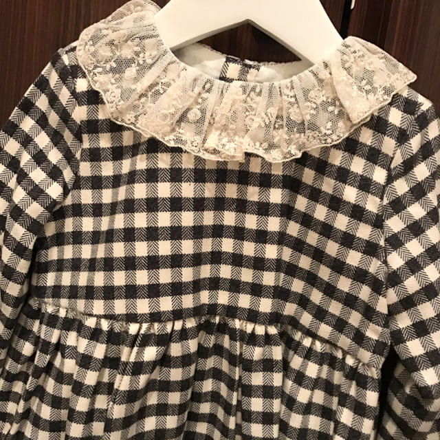 Bonpoint(ボンポワン)のボンポワン 18AW ギンガムチェックワンピース 4ans 新品 キッズ/ベビー/マタニティのキッズ服女の子用(90cm~)(ワンピース)の商品写真