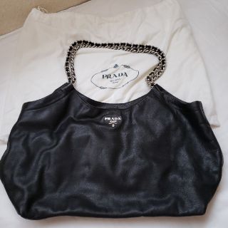 プラダ(PRADA)のPRADA チェーンバッグ ブラック×シルバー(トートバッグ)