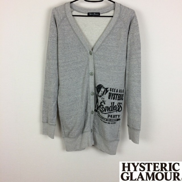 HYSTERIC GLAMOUR - 美品 ヒステリックグラマー 長袖カーディガン スウェット生地 グレー レディースの通販 by RRmam