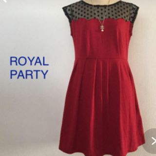 ロイヤルパーティー(ROYAL PARTY)のロイヤルパーティー ドット柄シースルーワンピース(ひざ丈ワンピース)