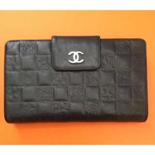 シャネル(CHANEL)のCHANEL 財布 アイコンライン 黒 ラムスキン(財布)