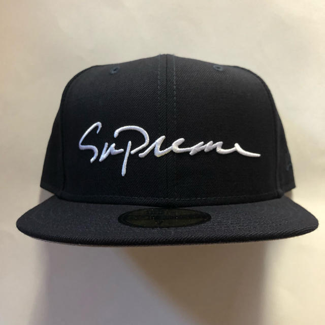 Supreme New Era classic script 7 5/8 紺キャップ