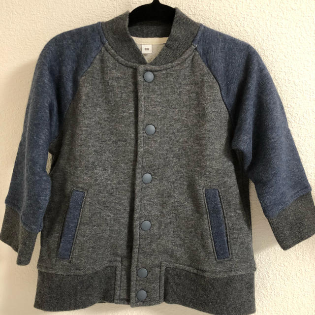 MUJI (無印良品)(ムジルシリョウヒン)のブルゾン スウェット 80 キッズ/ベビー/マタニティのベビー服(~85cm)(ジャケット/コート)の商品写真