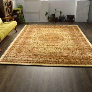 ２００ｘ２５０ｃｍ ラグ 絨毯 3畳 menderu ゴールド A964