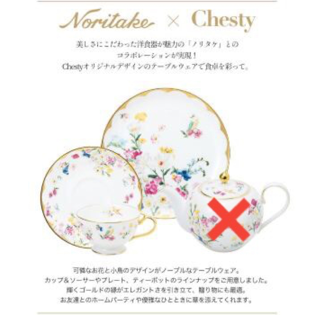 販売ページ チェスティ×ノリタケ コラボ プレート1枚・カップ