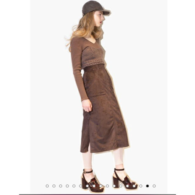 SNIDEL(スナイデル)の【美品】 ミドルスエードスカート レディースのスカート(ひざ丈スカート)の商品写真
