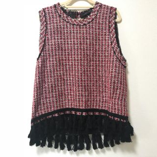 ザラ(ZARA)のZARA ツイード フリンジ タンクトップ(タンクトップ)