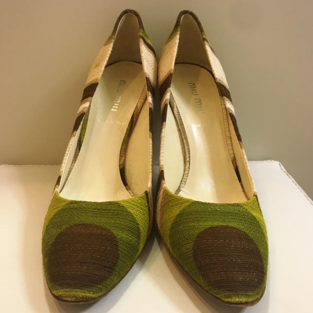 miumiu(ミュウミュウ)のミュウミュウ♡マルチカラー キャンバスデザイン パンプス♡ レディースの靴/シューズ(ハイヒール/パンプス)の商品写真