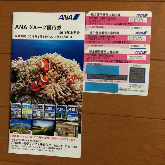ANA 全日空 株主優待券 3枚 チケットの乗車券/交通券(航空券)の商品写真