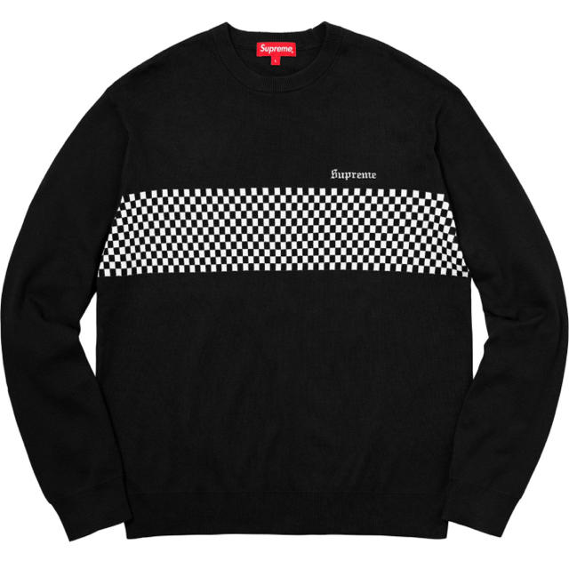 Supreme(シュプリーム)のcheckered panel crewneck sweater メンズのトップス(ニット/セーター)の商品写真