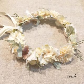 antique white 花冠 キッズ・ベビー ハンドメイド(その他)