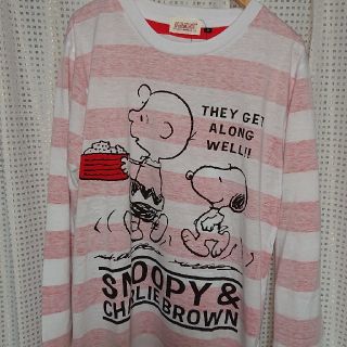 スヌーピー(SNOOPY)のスヌーピーとチャーリーブラウンの長袖シャツM(Tシャツ/カットソー(七分/長袖))