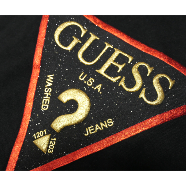 GUESS(ゲス)のGUESS✩ゴールドラメ ユニセックス 紙袋 メンズのトップス(Tシャツ/カットソー(半袖/袖なし))の商品写真