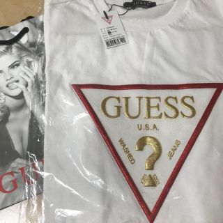 ゲス(GUESS)のGUESS✩ゴールドラメ ユニセックス 紙袋(Tシャツ/カットソー(半袖/袖なし))