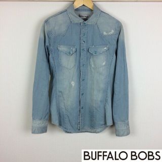 バッファローボブス(BUFFALO BOBS)の美品 バッファローボブズ 長袖デニムシャツ ブルー サイズ2(シャツ)